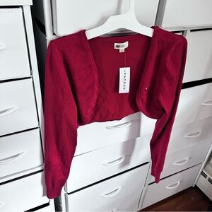 new pacsun red cropped cardigan